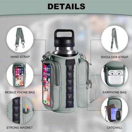Magnetic Sports Bag with Adjustable Shoulder Strap - Includes Water Bottle Holder and Pocket - for Sports, Workouts, Travel & Work（Blue）.