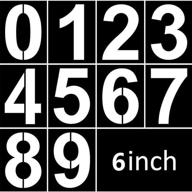 Number Stencil Set - Address Stencils 0-9 - Reusable Plastic Number Stencils - Cake Stencils - Paint by Number Stencils 6 inch.