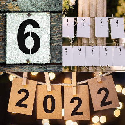 Number Stencil Set - Address Stencils 0-9 - Reusable Plastic Number Stencils - Cake Stencils - Paint by Number Stencils 6 inch.