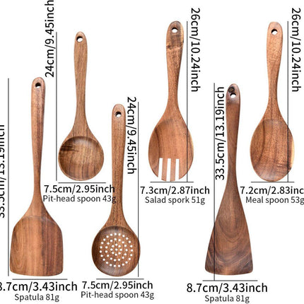 Kitchen Utensils - Wooden Kitchen Utensils - Cooking Utensil Set - Wooden Spatula - Spatulas - Ladles - 4-Piece Set - Hangable - Scratch-resistant, high-temperature resistant.