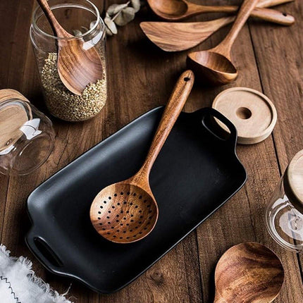Kitchen Utensils - Wooden Kitchen Utensils - Cooking Utensil Set - Wooden Spatula - Spatulas - Ladles - 4-Piece Set - Hangable - Scratch-resistant, high-temperature resistant.