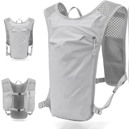 Sports Vest - Cycling - Running - Hiking - Breathable Cycling Cross-Country Marathon Hydration Bag Backpack - Gray.