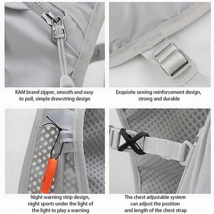 Sports Vest - Cycling - Running - Hiking - Breathable Cycling Cross-Country Marathon Hydration Bag Backpack - Gray.