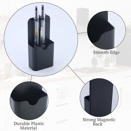 2-pack magnetic pen holder - magnetic marker holder - whiteboard - refrigerator - marker holder for metal surfaces (black and white).