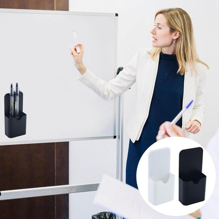 2-pack magnetic pen holder - magnetic marker holder - whiteboard - refrigerator - marker holder for metal surfaces (black and white).