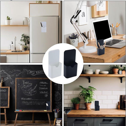 2-pack magnetic pen holder - magnetic marker holder - whiteboard - refrigerator - marker holder for metal surfaces (black and white).