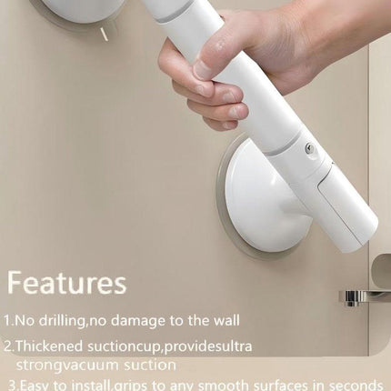 Shower Handle with Suction Cup Bathroom - Suitable for shower and toilet - Moisture-resistant - Non-slip - Safety handle - Removable - Wall bracket - Handle for the elderly and children - 35 CM.
