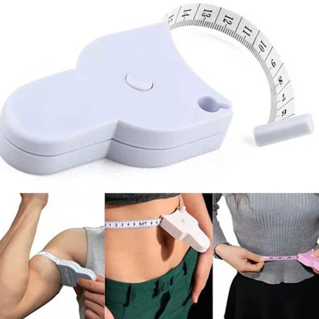 Measuring tape - for clothing and body measurements - centimeters and inches - white.