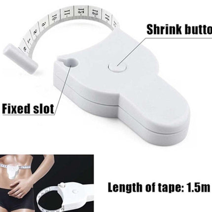 Measuring tape - for clothing and body measurements - centimeters and inches - white.