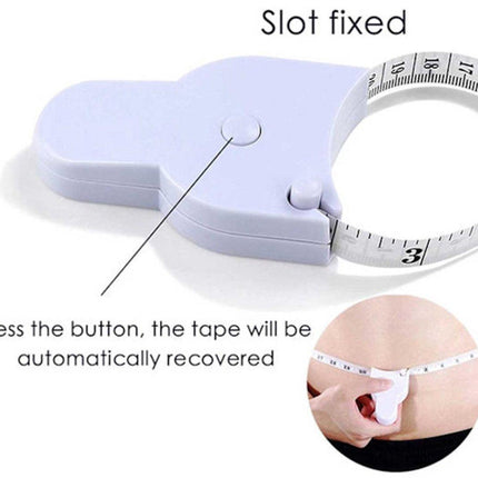 Measuring tape - for clothing and body measurements - centimeters and inches - white.