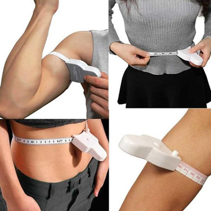 Measuring tape - for clothing and body measurements - centimeters and inches - white.