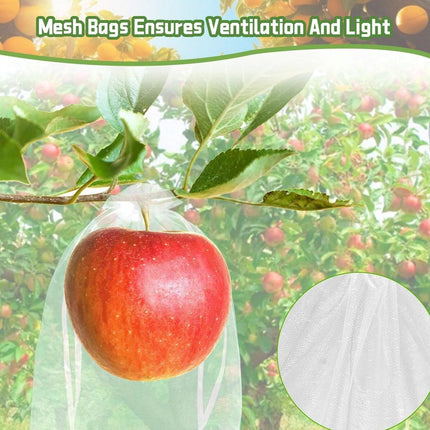 Garden Tools - 20 Items - Fruit Protection Bags - White Fruit Protection Bags with Drawstring - Garden Net Bags - Suitable for Grapes - Prevent Wasps, Cherry Vinegar Flies and Other Insects from Eating Them.