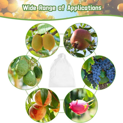 Garden Tools - 20 Items - Fruit Protection Bags - White Fruit Protection Bags with Drawstring - Garden Net Bags - Suitable for Grapes - Prevent Wasps, Cherry Vinegar Flies and Other Insects from Eating Them.