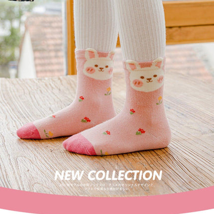 5 pairs of children's socks - Short socks for boys and girls, cotton, suitable for medium to large children - Size S (1-3 years), recommended shoe size 21-24.