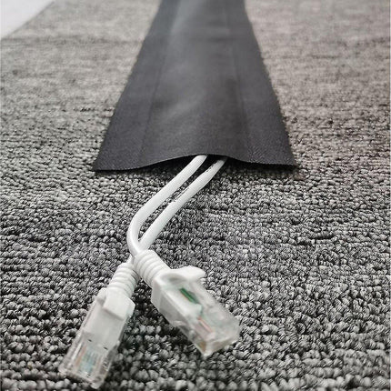 Floor Cable Cover - 20 ft Cord Protector Hook and Loop Storage Sleeve - Used to protect cables and prevent tripping over cords.