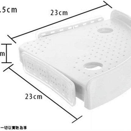 Triangular Shelf - Storage Rack - Bathroom Corner Shelf Triangular Handle Wall Mounting Bracket - Suitable for Kitchen and Bathroom Strong Suction Wall Mounted Shelf Storage Basket (No Drilling Required).