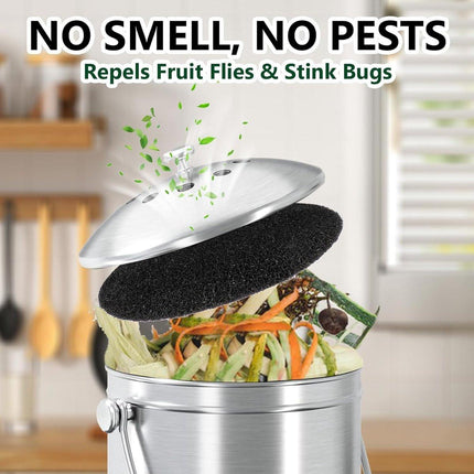 Kitchen Compost Bin Filters - 6-Pack Replacement Countertop Compost Bin Filters - Round 6.7 Inches.