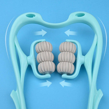 Cervical Massager - Manual Neck Clamp and Neck Kneader - Portable Meridian Roller for Home Use.