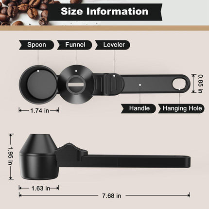 Coffee Scoop – Measuring Spoon – Coffee Accessories – Coffee Measuring Spoon | A Spoon with a Funnel – Scoops – Coffee Scoop.