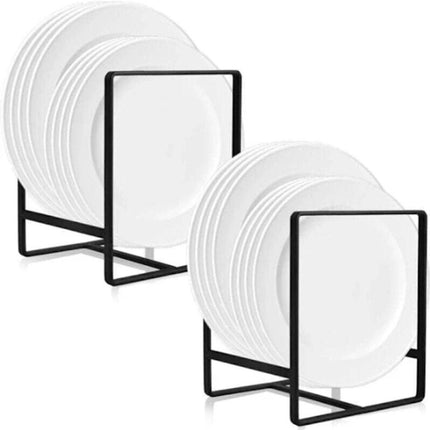 Set of Two - Cabinet-Style Plate Rack - Waterproof - Stainless Steel - No Installation Required - Compatible with Most Plates and Cutlery.