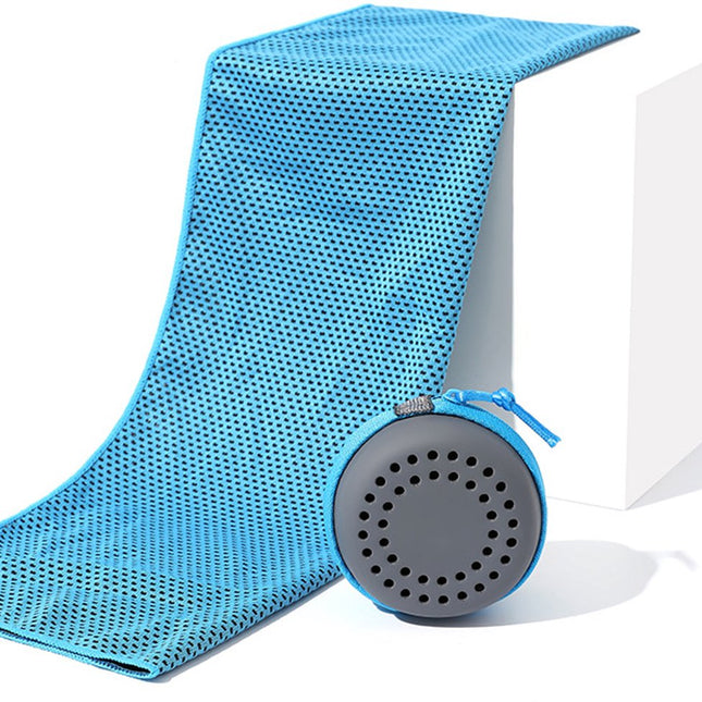 Cooling Towel for Summer & Sports - Quick-Drying & Cooling - Quick-Drying Towels - Cooling Towels for Running - With Storage Box - 30x60 cm (Children) Sky Blue