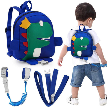 Leash - Dinosaur Backpack + 4-in-1 Leash and Adjustable Safety Wristband (Ideal Gift).