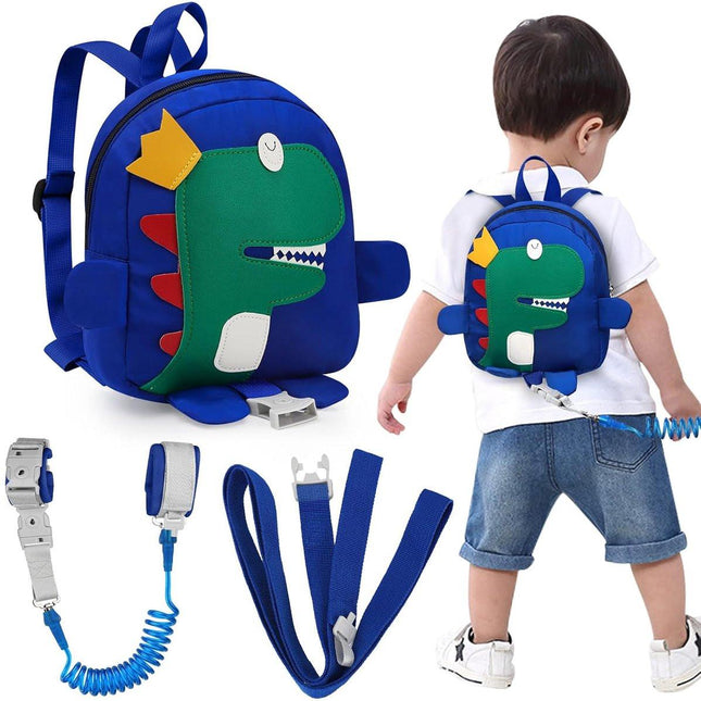 Leash - Dinosaur Backpack + 4-in-1 Leash and Adjustable Safety Wristband (Ideal Gift).