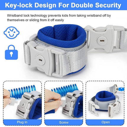 Leash - Dinosaur Backpack + 4-in-1 Leash and Adjustable Safety Wristband (Ideal Gift).