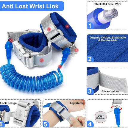 Leash - Dinosaur Backpack + 4-in-1 Leash and Adjustable Safety Wristband (Ideal Gift).