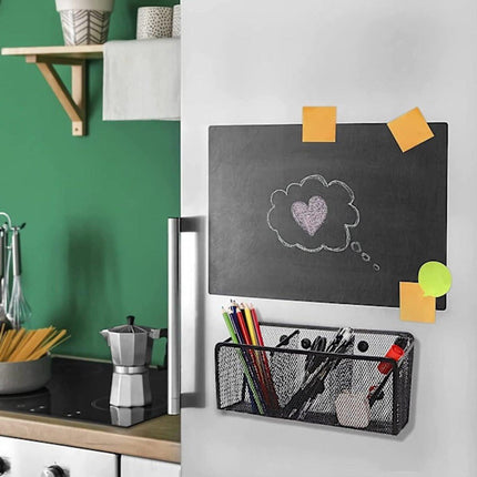 Pen Holder - Mesh Storage Basket with Extra Strong Magnets - Freezer Safe - Whiteboard - Cabinet Accessory - Office Supplies Organizer.
