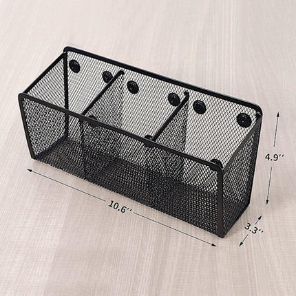 Pen Holder - Mesh Storage Basket with Extra Strong Magnets - Freezer Safe - Whiteboard - Cabinet Accessory - Office Supplies Organizer.