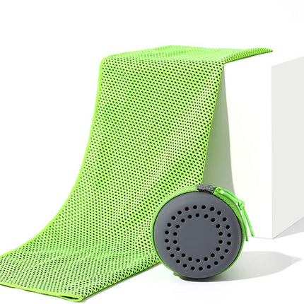 Cooling Towel for Summer & Sports - Quick-Drying & Cooling - Quick-Drying Towels - Cooling Towels for Running - With Storage Box - 30x60 cm (Children) Green.