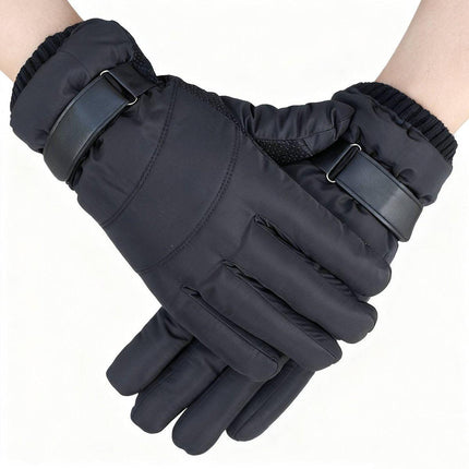 Winter cycling gloves - Men's gloves (1 pair) - Winter gloves - Cycling gloves - Warm and insulated - Waterproof - Outdoor ski gloves - Black.