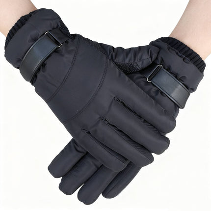 Winter cycling gloves - Men's gloves (1 pair) - Winter gloves - Cycling gloves - Warm and insulated - Waterproof - Outdoor ski gloves - Black.
