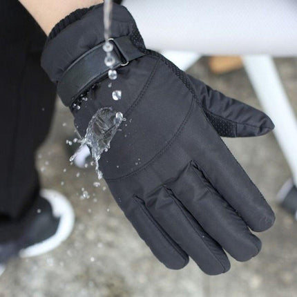 Winter cycling gloves - Men's gloves (1 pair) - Winter gloves - Cycling gloves - Warm and insulated - Waterproof - Outdoor ski gloves - Black.
