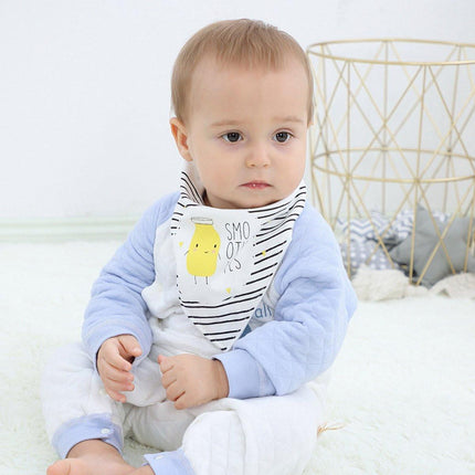5-pack waterproof triangular baby bandanas - for boys and girls - fashionable cotton unisex bibs.