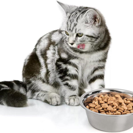 4-Pack Stainless Steel Food and Water Bowls for Cats and Dogs - Pet Food and Water Bowls - Pet Bowls - For Large, Medium, and Small Dogs - Kitten Bowls - Puppy Bowls.