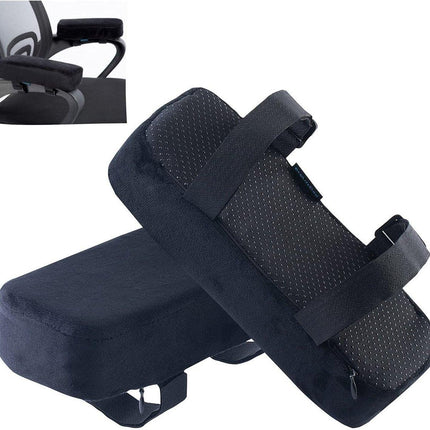 Armrests for chairs - Elbow pads - Armrests for office chairs - Gaming chair - with memory foam armrests - 5 cm thick - Set of 2 (black).