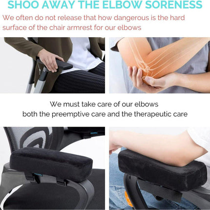 Armrests for chairs - Elbow pads - Armrests for office chairs - Gaming chair - with memory foam armrests - 5 cm thick - Set of 2 (black).