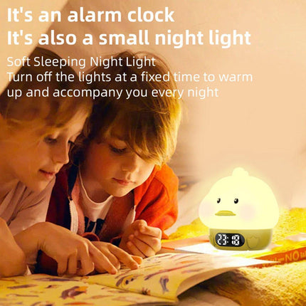 Night Light for Kids - Duck-Shaped Night Light - Temperature Display - RGB Color Change - Wake-Up Timer - Bedroom Desk Lamp - Silicone Baby Night Light.