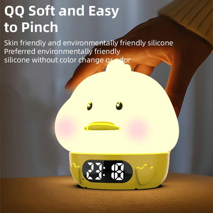 Night Light for Kids - Duck-Shaped Night Light - Temperature Display - RGB Color Change - Wake-Up Timer - Bedroom Desk Lamp - Silicone Baby Night Light.