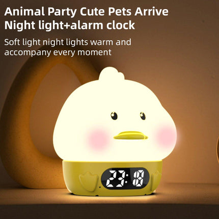Night Light for Kids - Duck-Shaped Night Light - Temperature Display - RGB Color Change - Wake-Up Timer - Bedroom Desk Lamp - Silicone Baby Night Light.