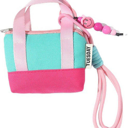 Mini Portable Headphone Case - Storage Box - Data Cable Cover - Storage Bag - Coin Card Holder - Trendy Dopamine Pink.