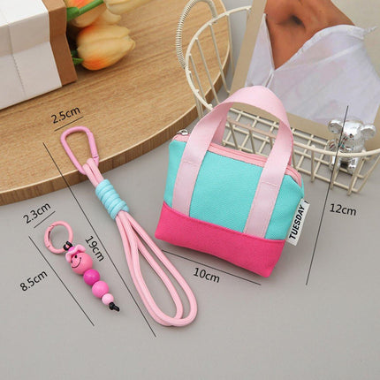 Mini Portable Headphone Case - Storage Box - Data Cable Cover - Storage Bag - Coin Card Holder - Trendy Dopamine Pink.