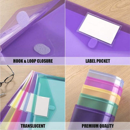 A4 folders - Buttons - Colored envelopes - Pack of 10.