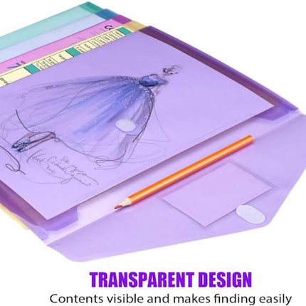 A4 folders - Buttons - Colored envelopes - Pack of 10.