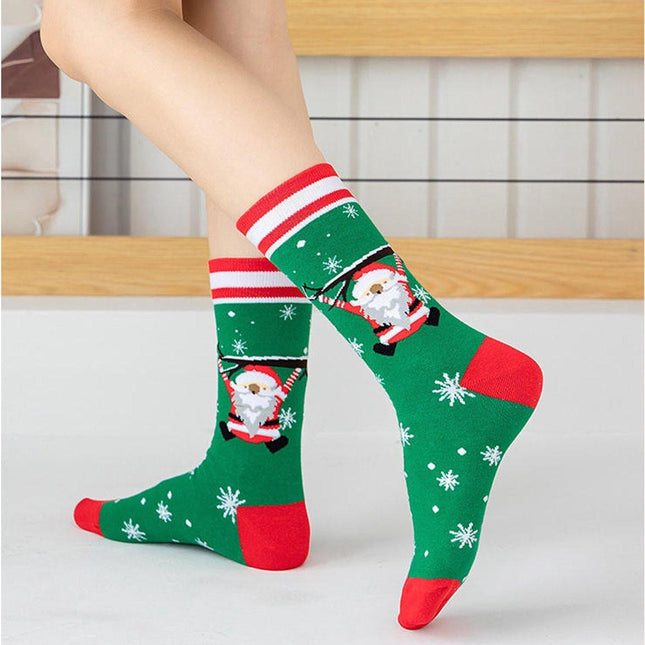 Socks - 4 pairs - House socks - Christmas socks - Gift set - Cotton socks with Santa Claus and snowman - Christmas socks - Christmas gift - Birthday gift.