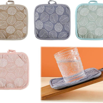 4-Pack Kitchen Heat Insulation Mats - Cotton and Linen Material - Heat Resistant - Kitchen Pot Holder - Non-Slip - Anti-Scald - Multifunctional Pot Holder - Placemat.