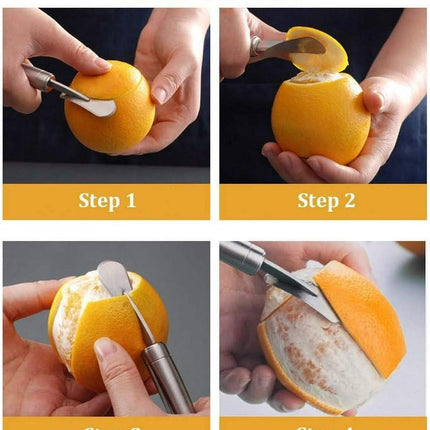 Orange Peeler - Stainless Steel Slicer - Paring Knife - Fruit Tools - Kitchen Gadgets.