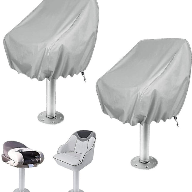 Seat Covers - Waterproof Outdoor Seat Covers for Pontoon Boats, Captain's Chairs - Oxford Fabric Seat Covers for Driver's Seat - 2-Pack.